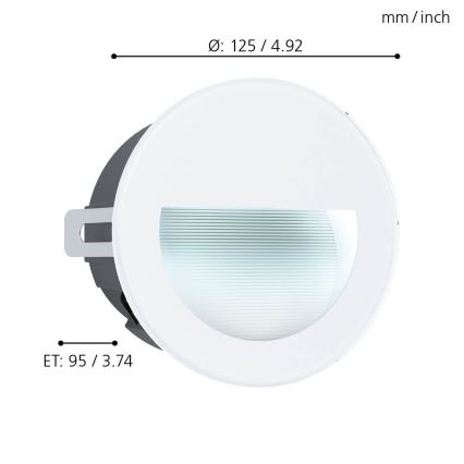 Eglo - LED Zewnetrzna oprawa wpuszczana LED/2,5W/230V IP65 biała