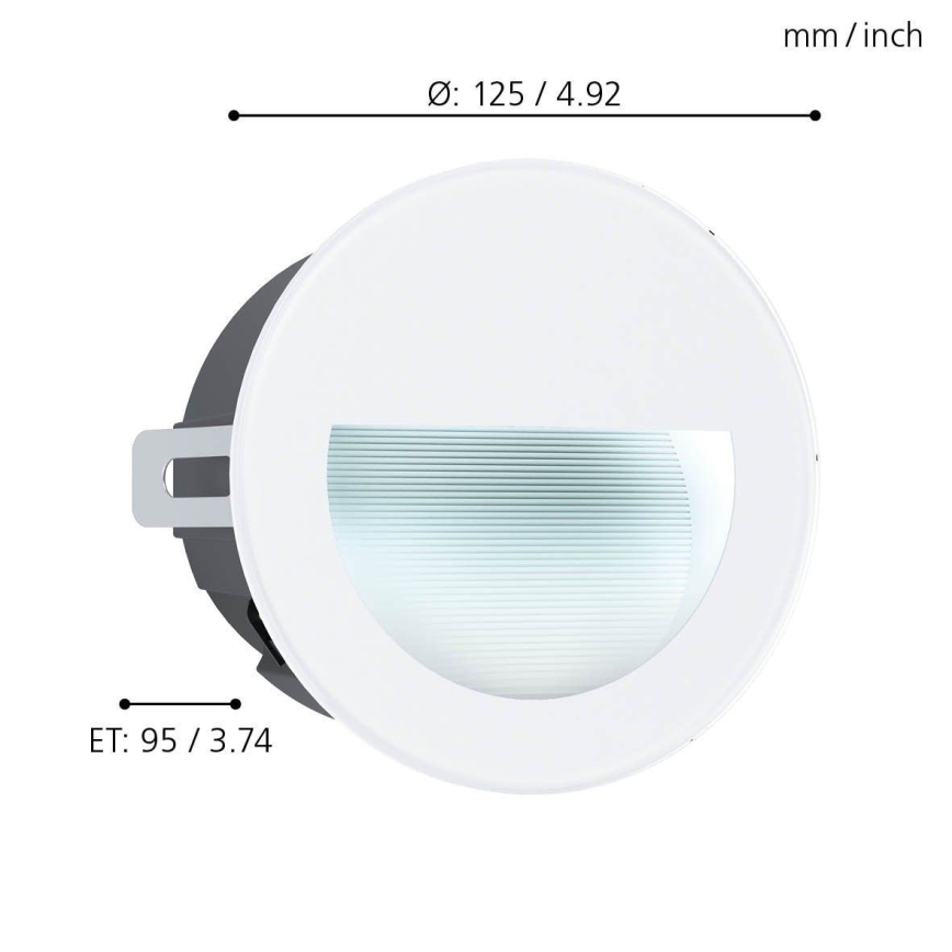 Eglo - LED Zewnetrzna oprawa wpuszczana LED/2,5W/230V IP65 biała