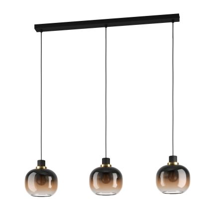 Eglo - Lampa wisząca na linkach 3xE27/40W/230V brązowa