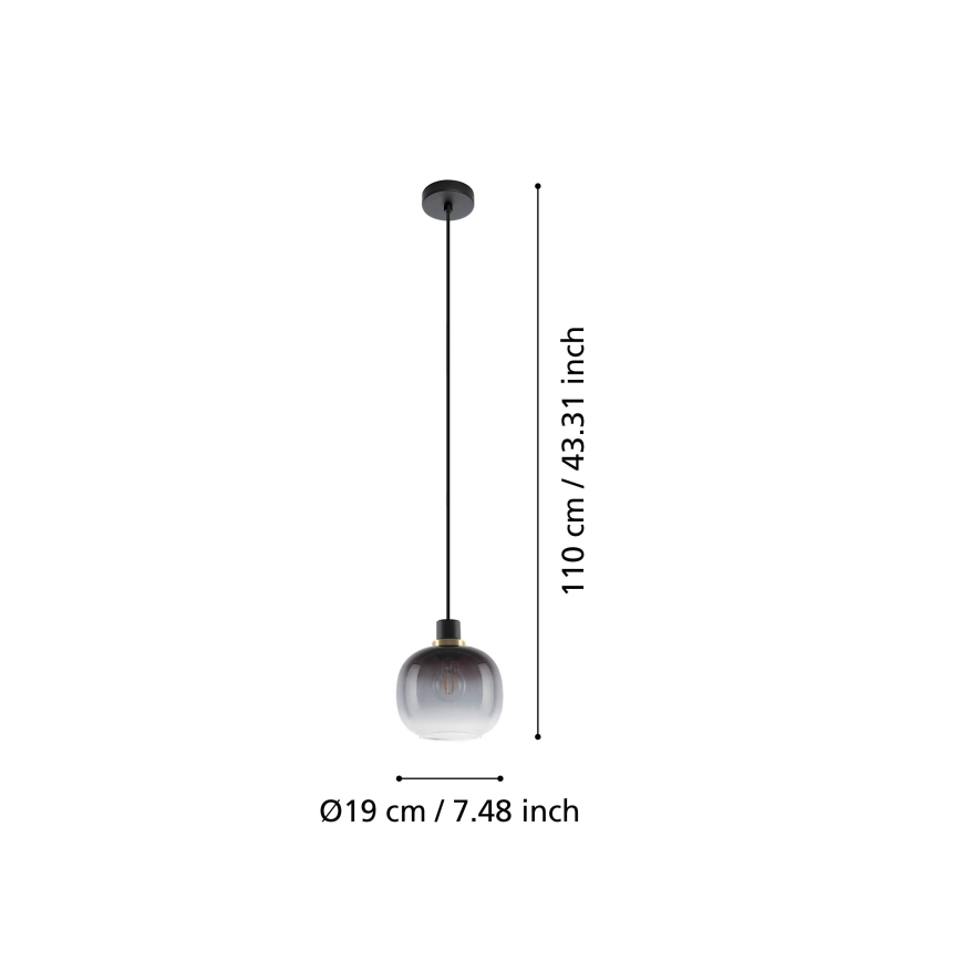 Eglo - Lampa wisząca na linkę 1xE27/40W/230V szara