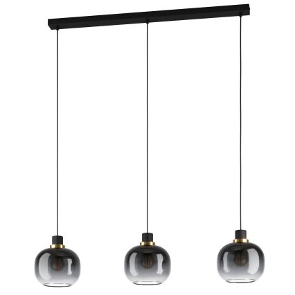 Eglo - Lampa wisząca na linkach 3xE27/40W/230V szara