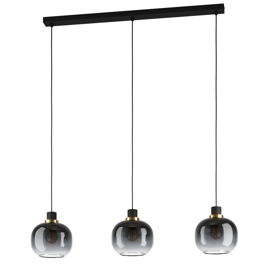 Eglo - Lampa wisząca na linkach 3xE27/40W/230V szara