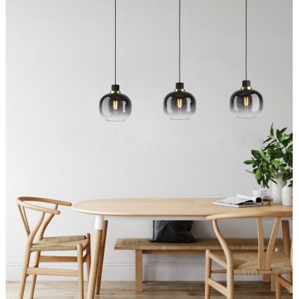 Eglo - Lampa wisząca na linkach 3xE27/40W/230V szara