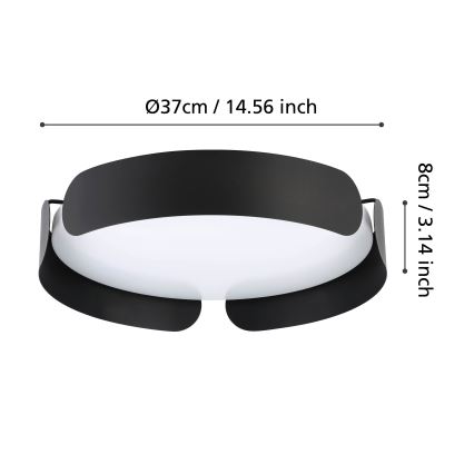 Eglo - Plafon LED/20W/230V Ø 37 cm, czarny