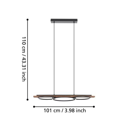 Eglo - LED Żyrandol ściemnialny na lince LED/40,5W/230V