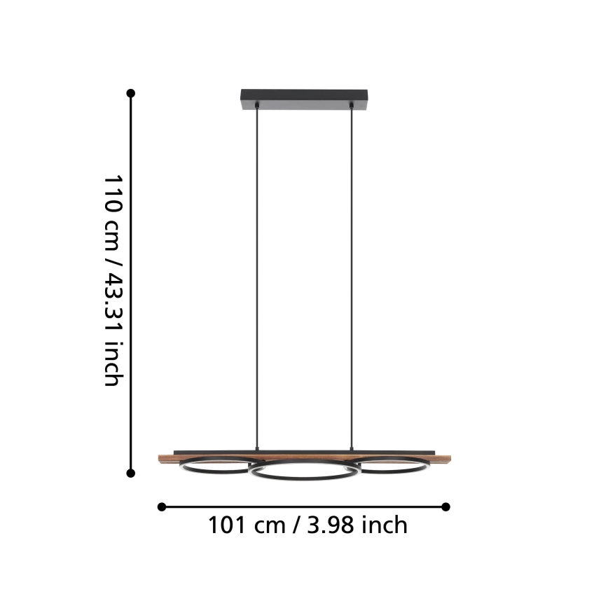 Eglo - LED Żyrandol ściemnialny na lince LED/40,5W/230V