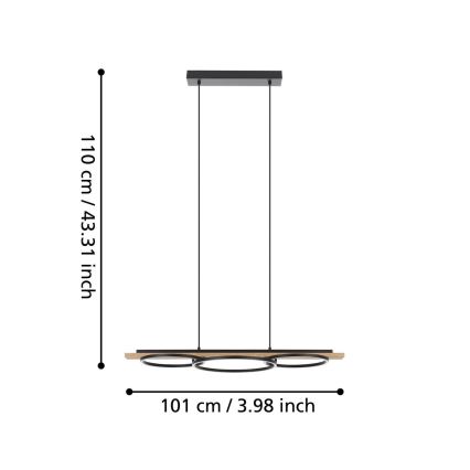 Eglo - LED Żyrandol ściemnialny na lince LED/40,5W/230V