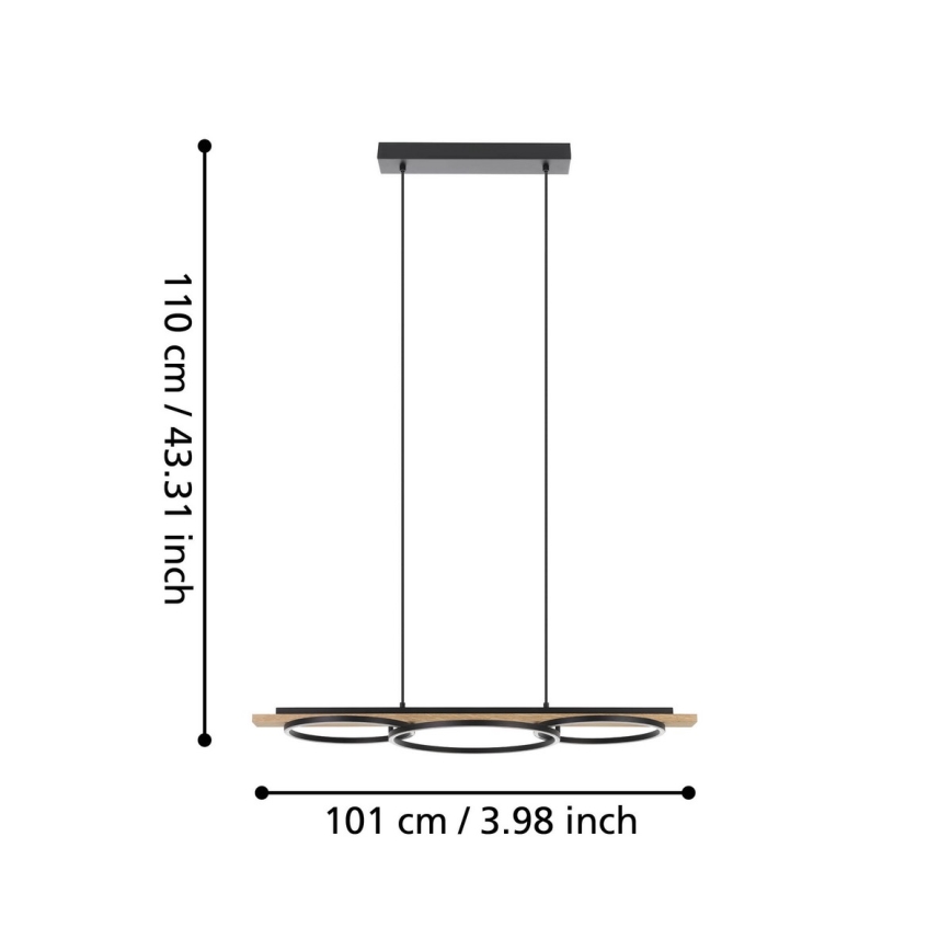 Eglo - LED Żyrandol ściemnialny na lince LED/40,5W/230V