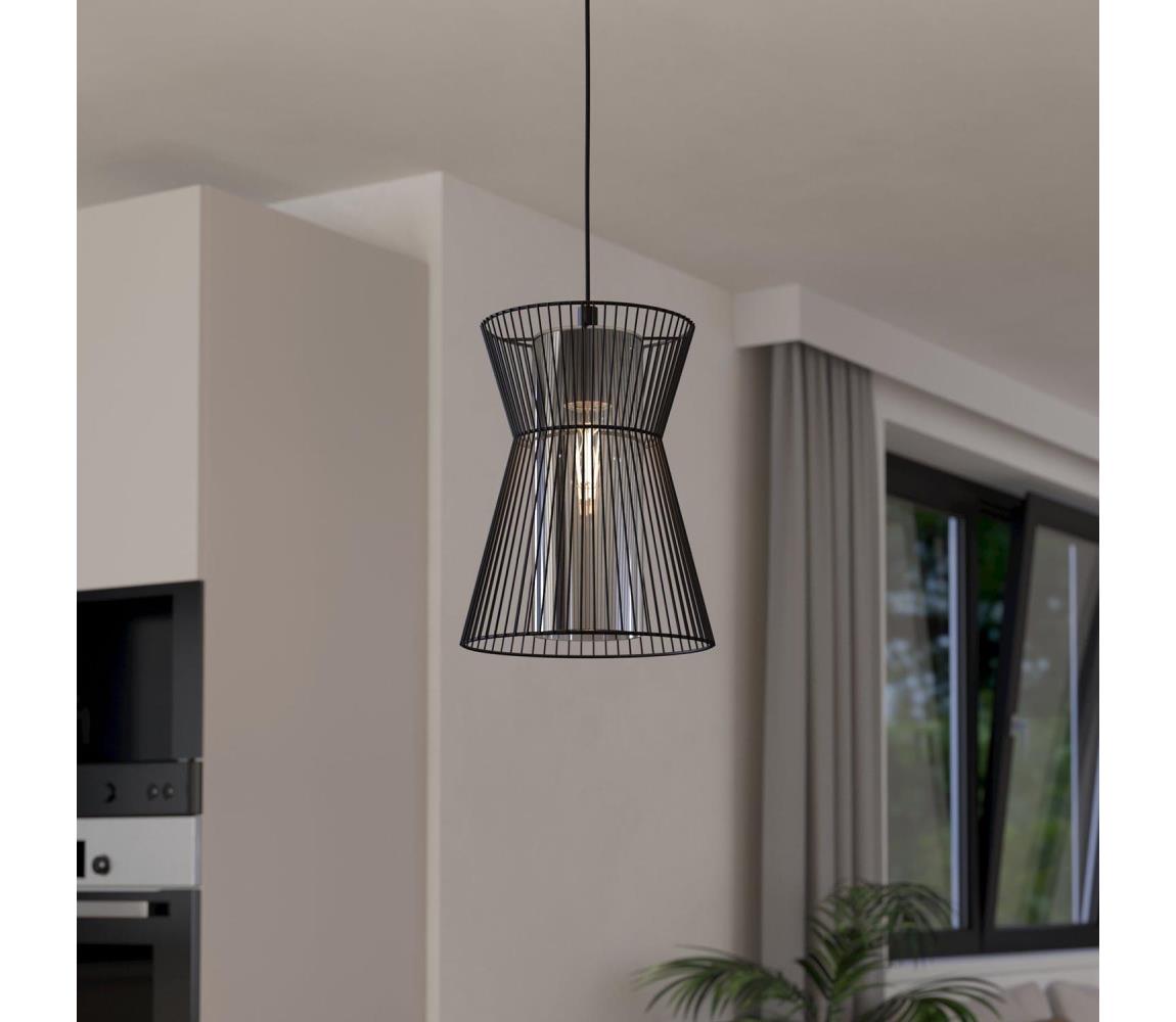 Eglo 99633 - Żyrandol na lince MASETA 1xE27/40W/230V czarny