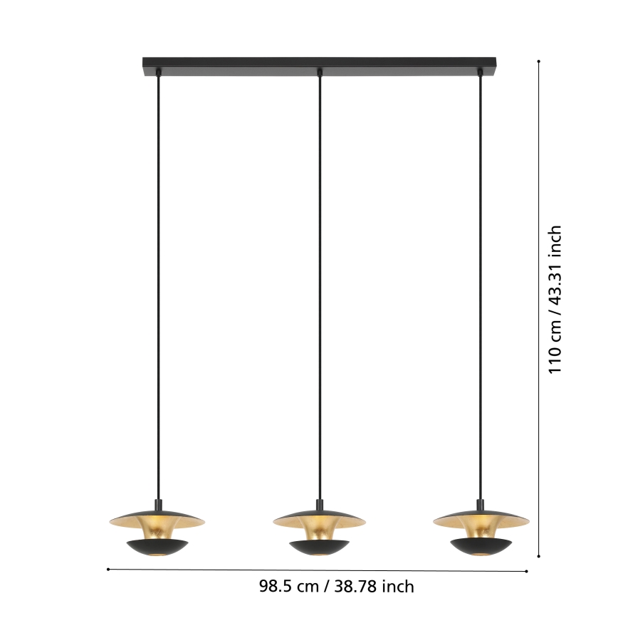 Eglo - LED Żyrandol na lince 3xGU10/4,5W/230V