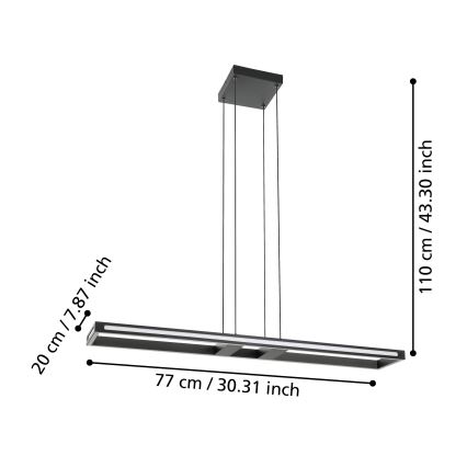 Eglo - LED Żyrandol ściemnialny na lince LED/33W/230V 2700-6500K
