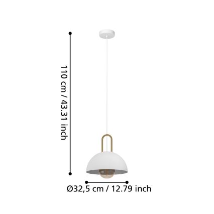 Eglo - Żyrandol na lince 1xE27/40W/230V biały