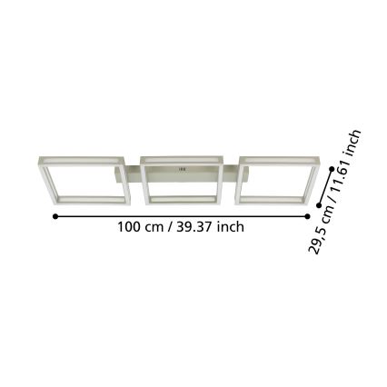 Eglo - LED Plafon 3xLED/11,2W/230V matowy chrom