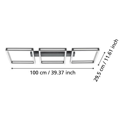 Eglo - LED Plafon 3xLED/11,2W/230V czarny