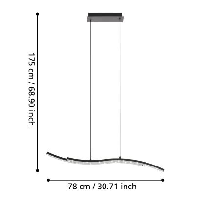 Eglo - LED Żyrandol na lince LED/21,5W/230V