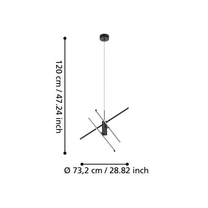 Eglo - LED Ściemniany zyrandol na lince LED/29W/230V