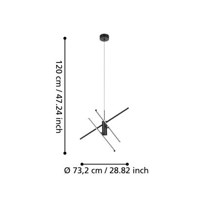 Eglo - LED Ściemniany zyrandol na lince LED/29W/230V