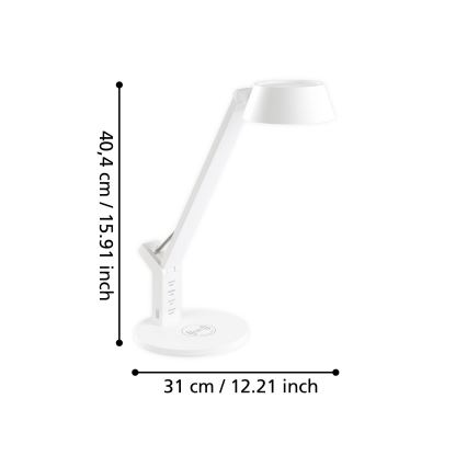 Eglo - LED Ściemniana dotykowa lampa stołowa LED/4,8W/230V biała