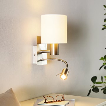Eglo - Elastyczna lampa LED 1xE27/40W+LED/3,8W biała
