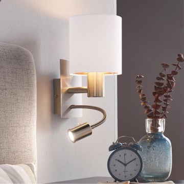 Eglo - Elastyczna lampa LED 1xE27/40W+LED/3,8W biała