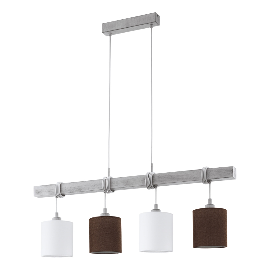 Eglo - Kabel zasilający TOWNSHEND 4xE27/60W/230V sosna/szary