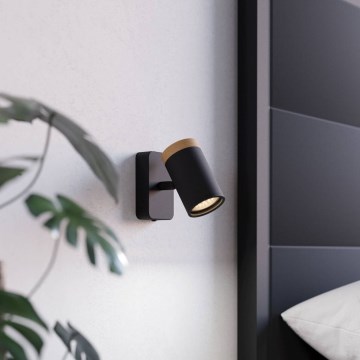 Eglo - Kinkiet punktowy do łazienki 1xGU10/3W/230V IP44 czarny/beżowy