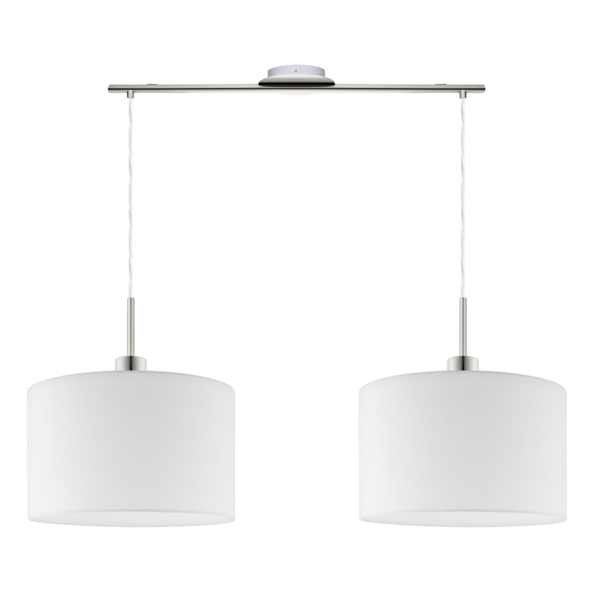 Eglo - Lampa wisząca na linkach TUNJA 2xE27/60W/230V biała