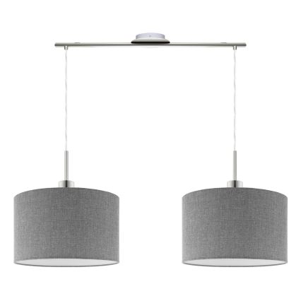 Eglo - Lampa wisząca na linkach TUNJA 2xE27/60W/230V szara