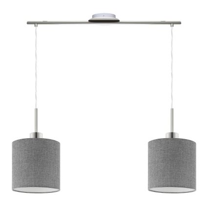 Eglo - Lampa wisząca na linkach TUNJA 2xE27/60W/230V szara