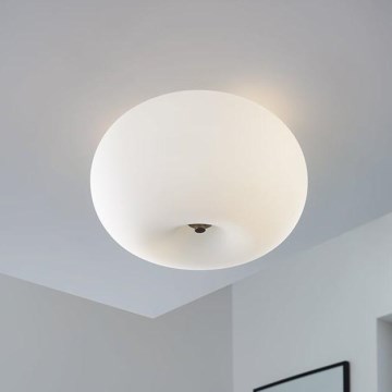 Eglo - Lampa Plafon Kinkiet OPTICA 2xE27/60W biały/opalone szkło