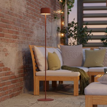 Eglo - Lampa podłogowa LED ładowana energią słoneczną, z dotykowym sterowaniem LED/2,8W/3,7V 1800 mAh IP44 pomarańczowa