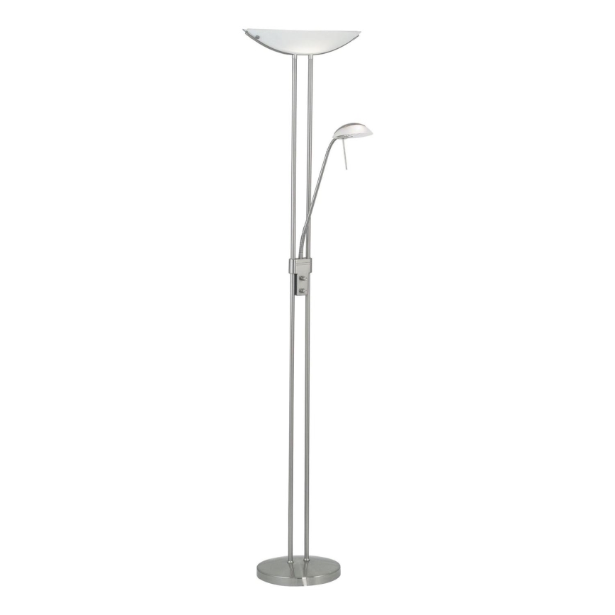 EGLO - Lampa podłogowa ściemnialna BAYA 1xR7s/230W+1xG9/33W matowy chrom