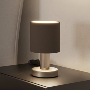 Eglo - Lampa stołowa 1xE14/40W/230V brązowa/matowy chrom