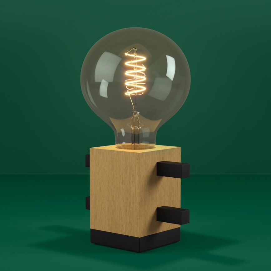 Eglo - Lampa stołowa 1xE27/40W/230V czarny/brązowy