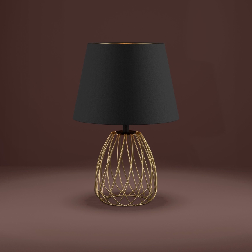 Eglo - Lampa stołowa 1xE27/40W/230V czarny/złoty