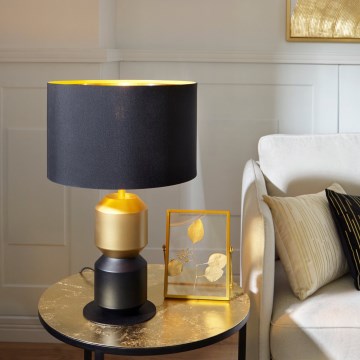 Eglo - Lampa stołowa 1xE27/40W/230V czarny/złoty
