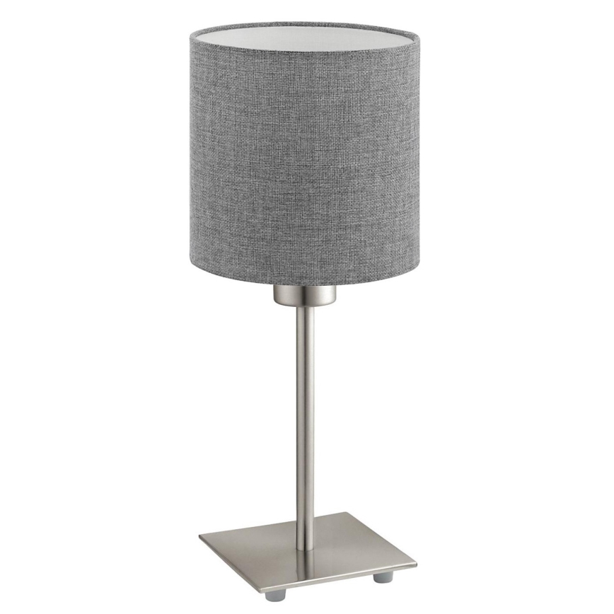 Eglo - Lampa stołowa LED TUNJA 1xE27/60W/230V 26,5 cm matowy chrom/szary