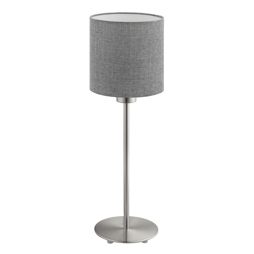 Eglo - Lampa stołowa LED TUNJA 1xE27/60W/230V 38,5 cm matowy chrom/szary