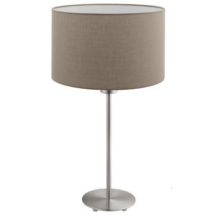 Eglo - Lampa stołowa LED TUNJA 1xE27/60W/230V 38,5 cm matowy chrom/taupe