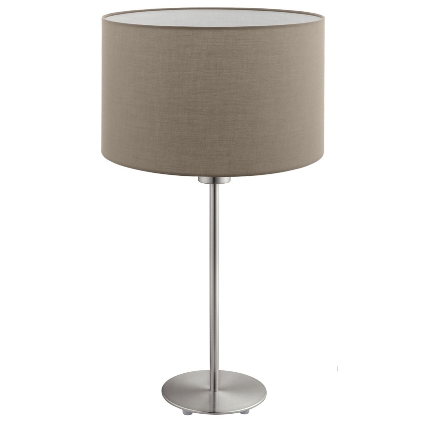 Eglo - Lampa stołowa LED TUNJA 1xE27/60W/230V 38,5 cm matowy chrom/taupe