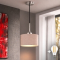 Eglo - Lampa wisząca LED na lince TUNJA 1xE27/60W/230V, średnica 20 cm, beżowy/czarny