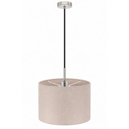 Eglo - Lampa wisząca LED na lince TUNJA 1xE27/60W/230V, średnica 20 cm, beżowy/czarny