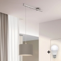 Eglo - Lampa wisząca LED na linkach CALCENA 1xE27/60W/230V chrom/taupe