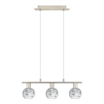 Eglo - Lampa wisząca LED na linkach MY CHOICE 3xE14/4W/230V matowy chrom/biały/czarny