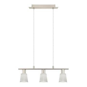 Eglo - Lampa wisząca LED na linkach MY CHOICE 3xE14/4W/230V matowy chrom/kremowy