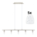 Eglo - Lampa wisząca LED na linkach MY CHOICE 5xE14/4W/230V matowy chrom/biały