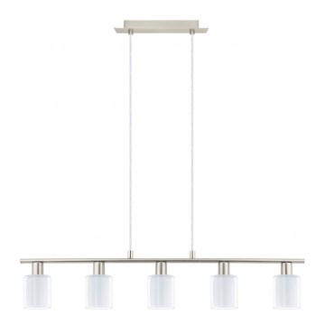 Eglo - Lampa wisząca LED na linkach MY CHOICE 5xE14/4W/230V matowy chrom/biały