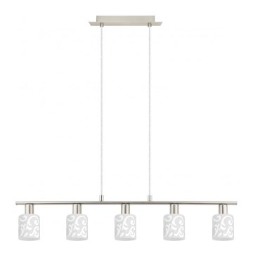 Eglo - Lampa wisząca LED na linkach MY CHOICE 5xE14/4W/230V matowy chrom/biały