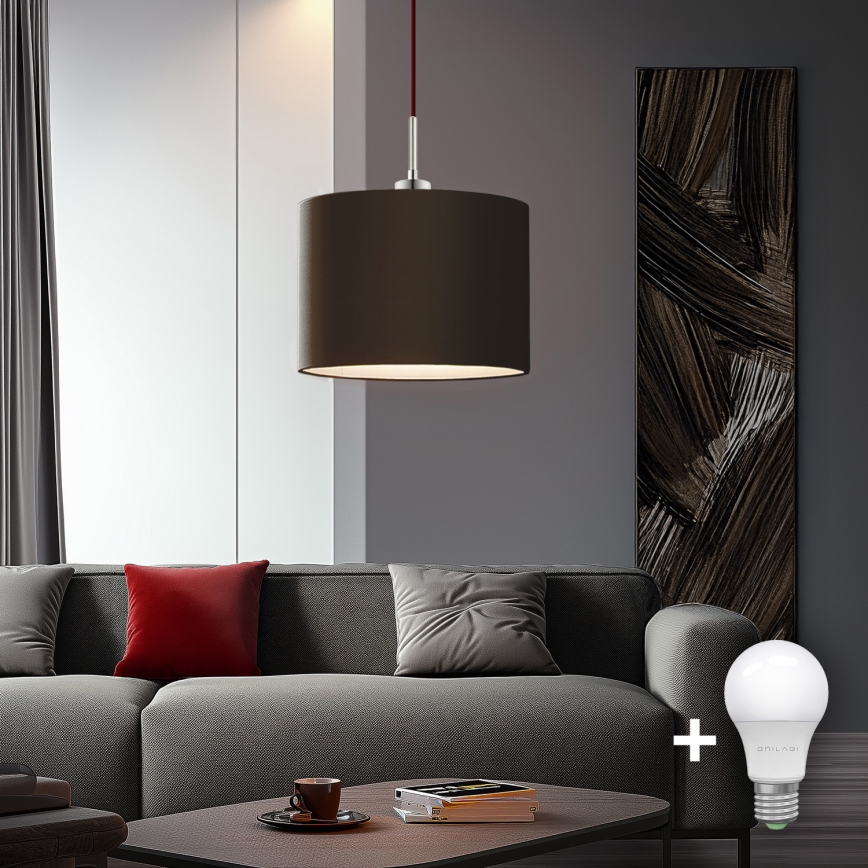 Eglo - Lampa wisząca LED na linkę TUNJA 1xE27/60W/230V brązowa