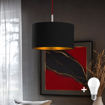 Eglo - Lampa wisząca LED na linkę TUNJA 1xE27/60W/230V czarna
